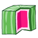 This fruit has been made available in a cube shape to make it easier to stack and store.