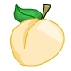A ripe and juicy peach sits here.