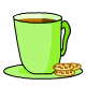 A lovely strong coffee, complete with our fresh baked amaretto biscuits.