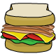 A gigantic BLT on fresh white bread topped off with slices of creamy swiss cheese.