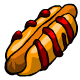 This hot dog comes with tomato sauce already baked into the bread!