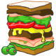 Mega is exactly what this enormous sandwich is, filled with all kinds of meats, vegetables and dressings it is a veritable banquet!