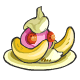 A scoop of strawberry ice cream, two bananas and some whipped cream and voila, you have a sundae that looks remarkably like a Moehog!