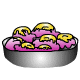 Mustard flavoured ice cream smothered in raspberry sauce.