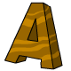 A solid milk chocolate treat shaped into a letter A.