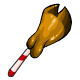 Solid chocolate moulded into the same shape as a Moehog paw and then dipped in caramel.