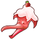 A fruity strawberry cookie smothered with whipped cream.