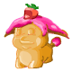 This caramel Poogle biscuit is coated in strawberry sauce - YUM!